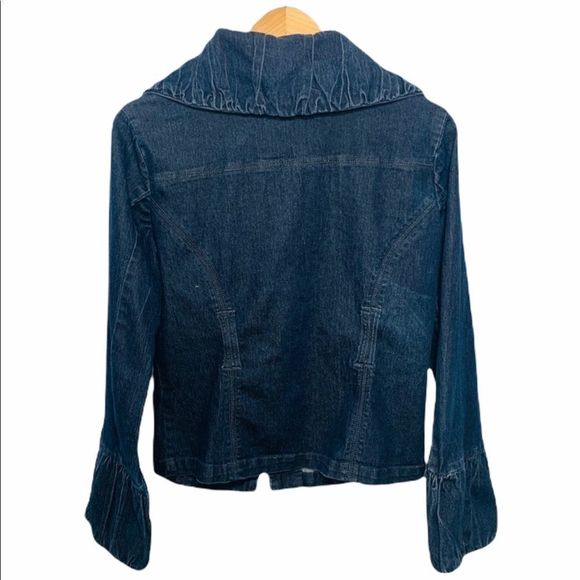 Drama Gold Dark Denim Full Zip Jean Jacket L - Picture 3 of 15